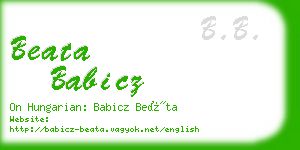 beata babicz business card